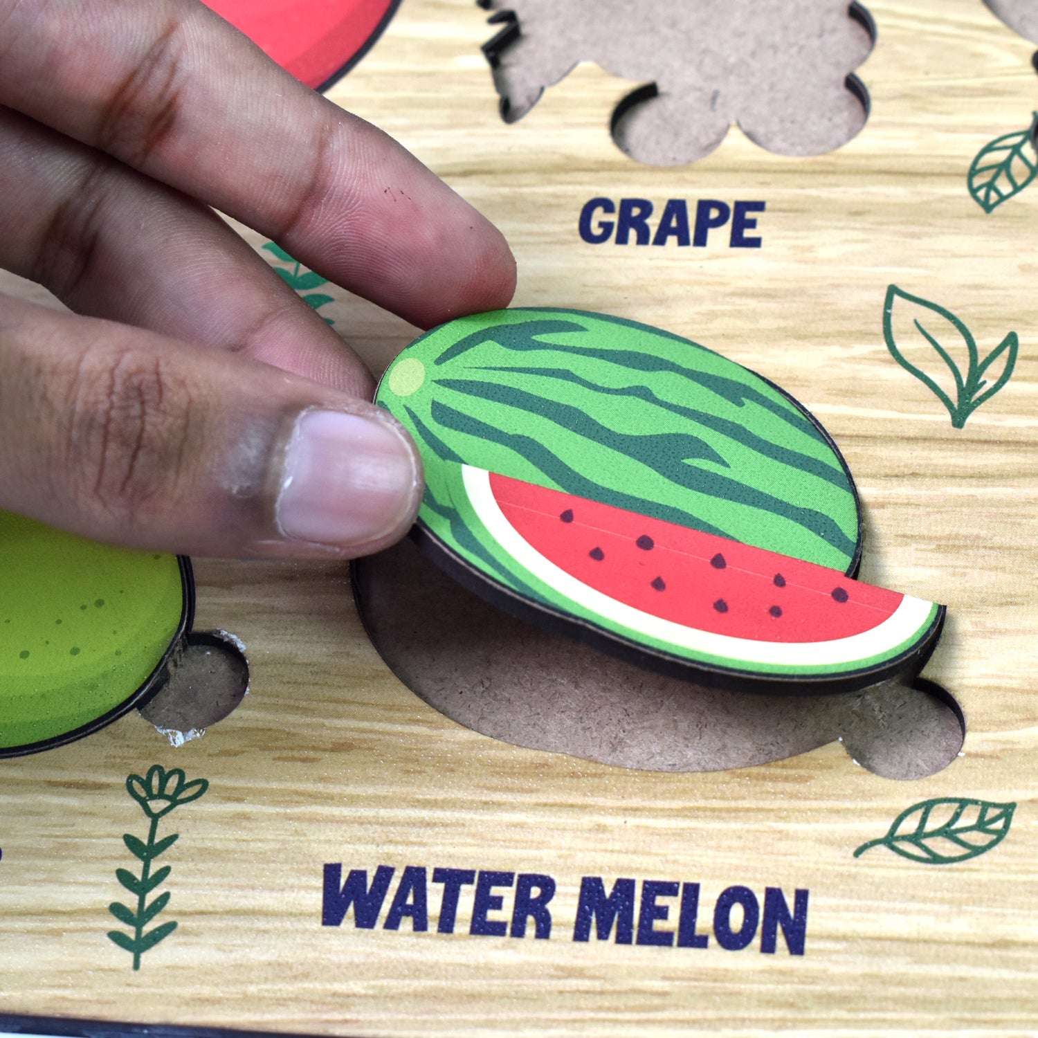 Wooden Fruits Puzzle Learning Educational Board (1 Set / 28×20 Cm) Wooden Fruits Puzzle Learning Educational Board (1 Set / 28×20 Cm)